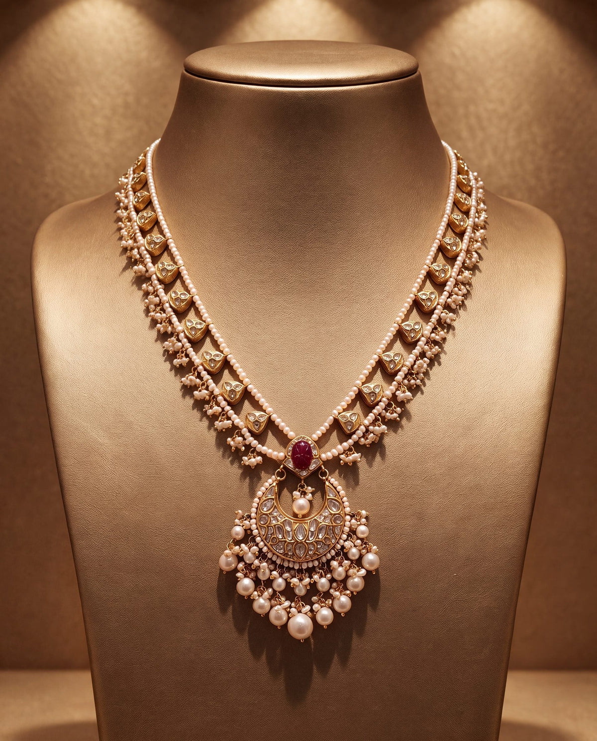 Bina Polki Long Necklace