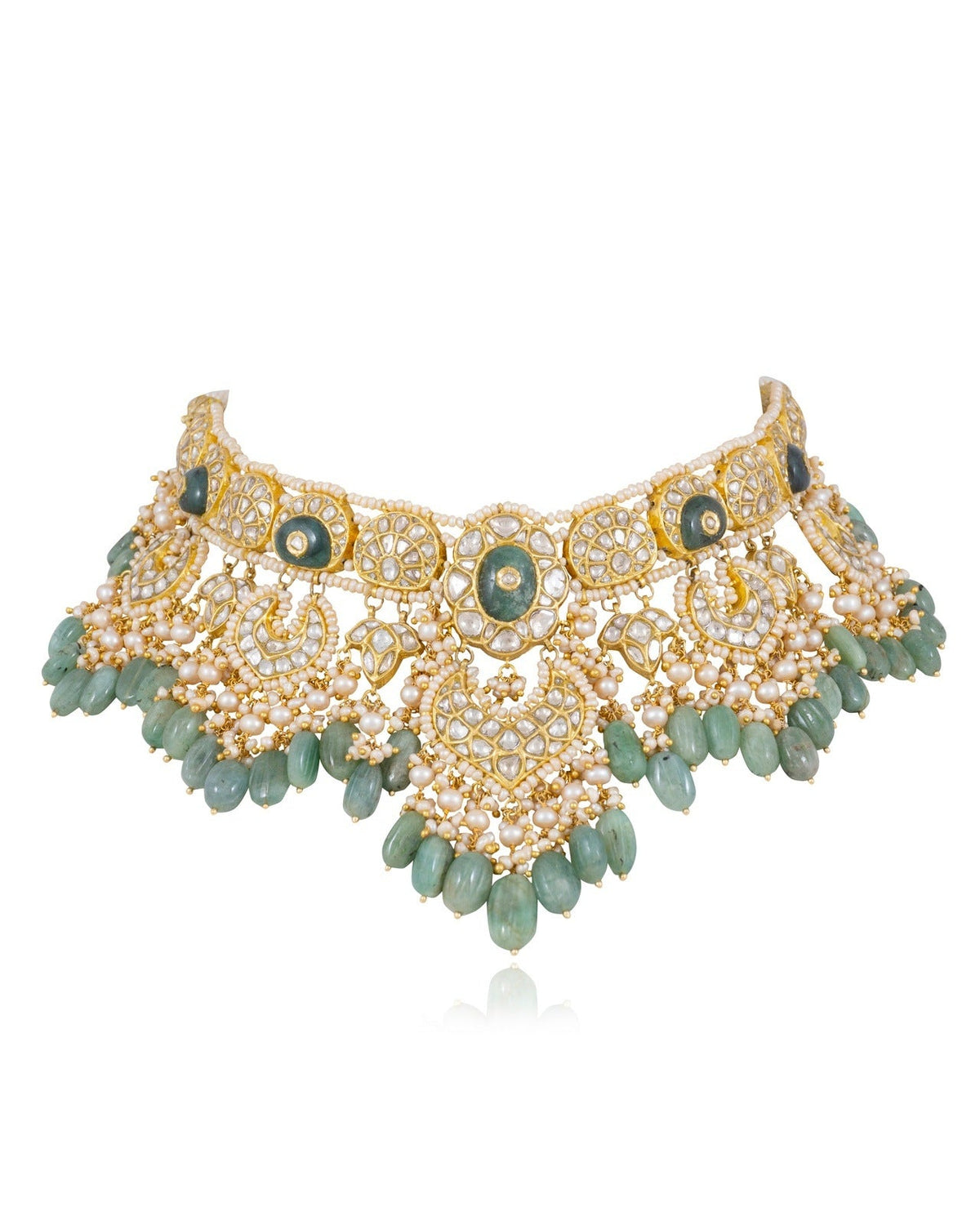 Easti Necklace and Deepa Chandbalis Polki Set