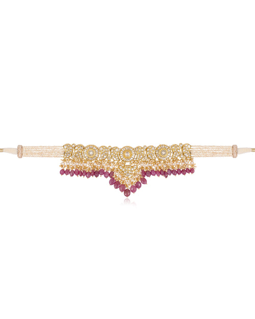 Siyali Choker And Katherine Long Earrings Polki Set
