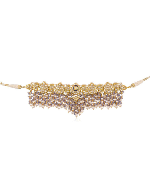 Jessica Choker And Kajal Long Earrings Polki Set