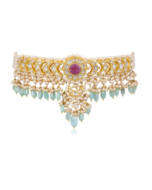 Jennifer Choker And Bhoomi Chandbalis Polki Set