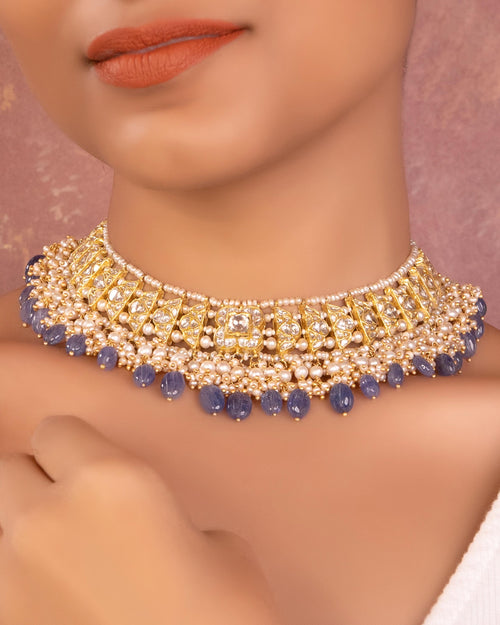 Umaira Choker And Naziya Tops Polki Set