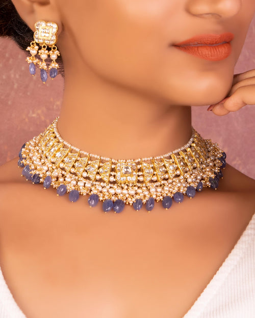 Umaira Choker And Naziya Tops Polki Set
