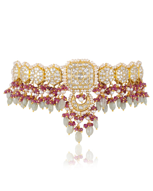 Advita Choker And Tanaz Chandbalis Polki Set