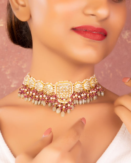Advita Choker And Tanaz Chandbalis Polki Set