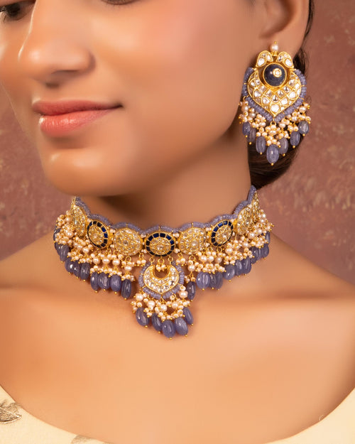 Dipiksha Choker And Neehaar Chandbalis Polki Set