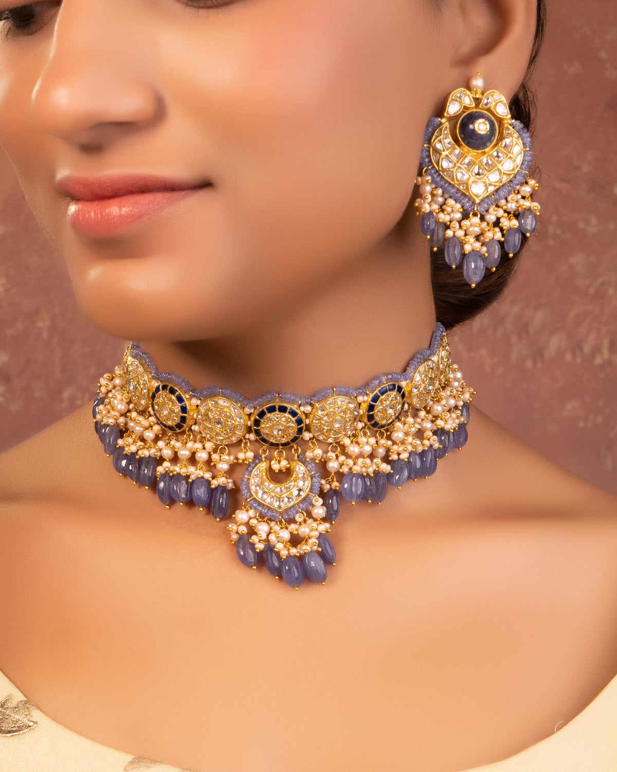 Dipiksha Choker And Neehaar Chandbalis Polki Set