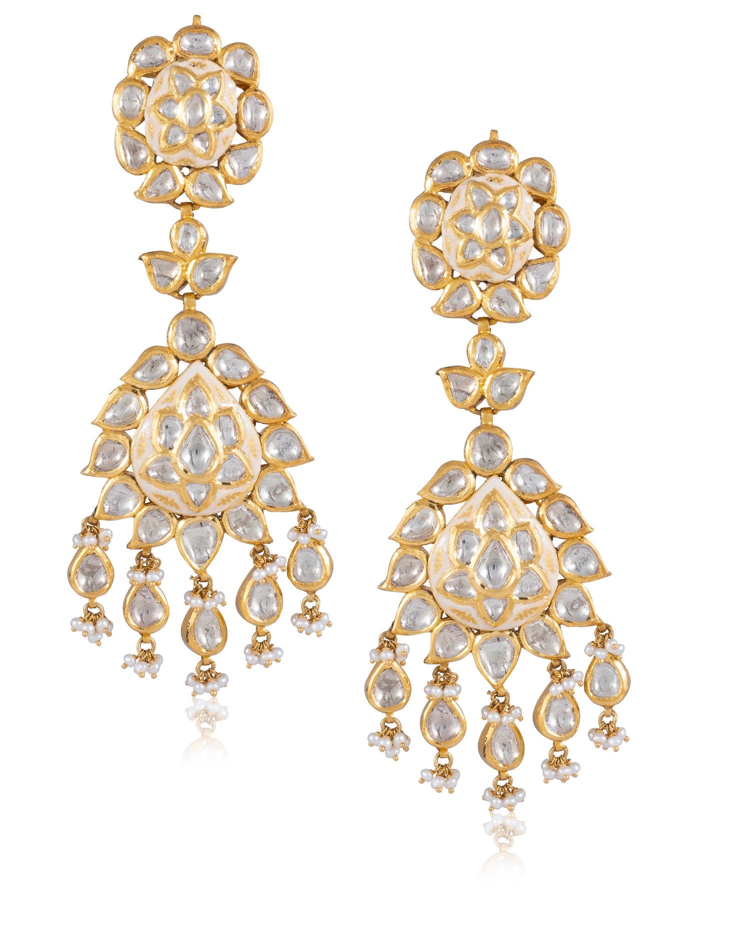 Yasmine Polki Long Earrings