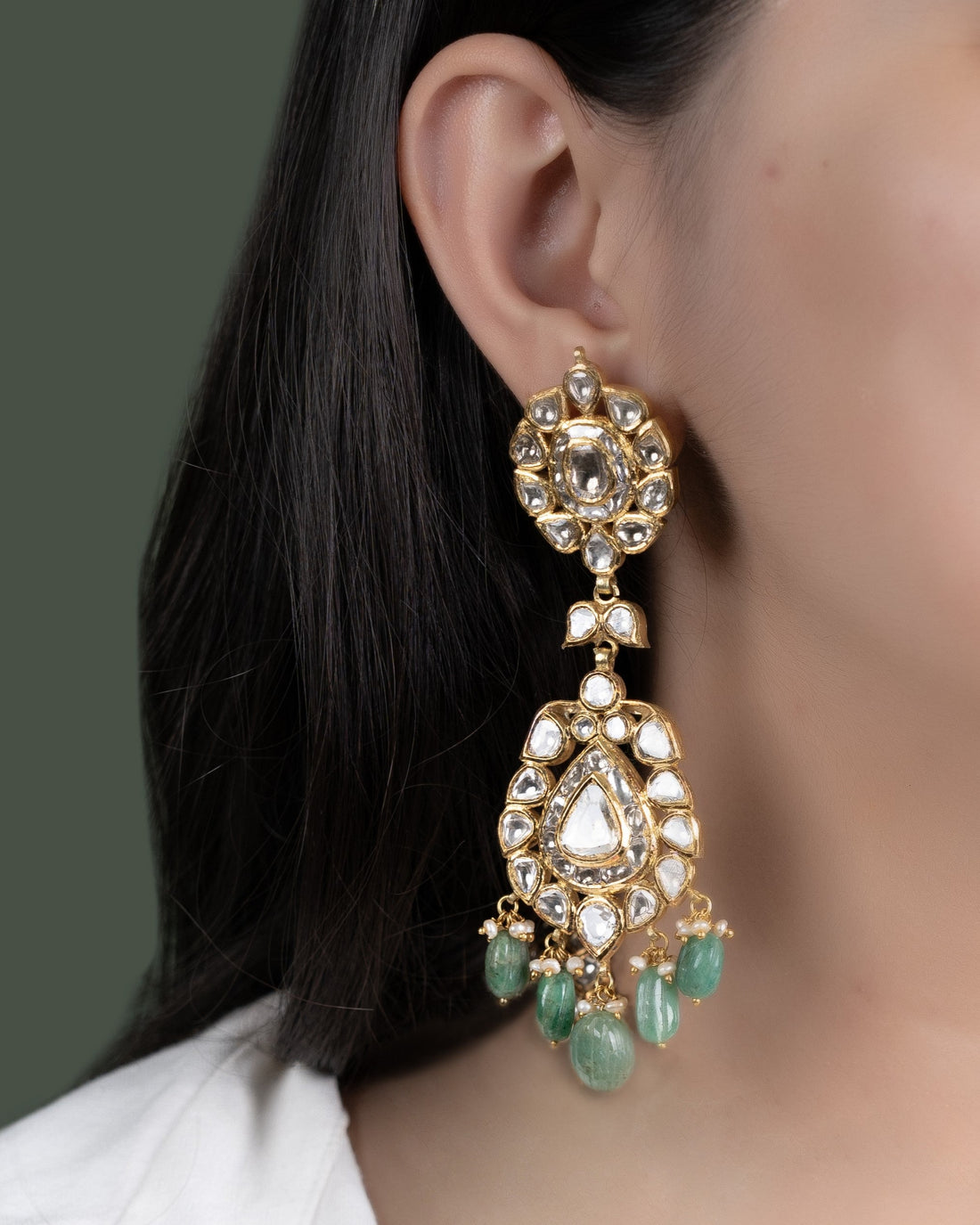 Suhana Polki Long Earrings - NO ORDERS