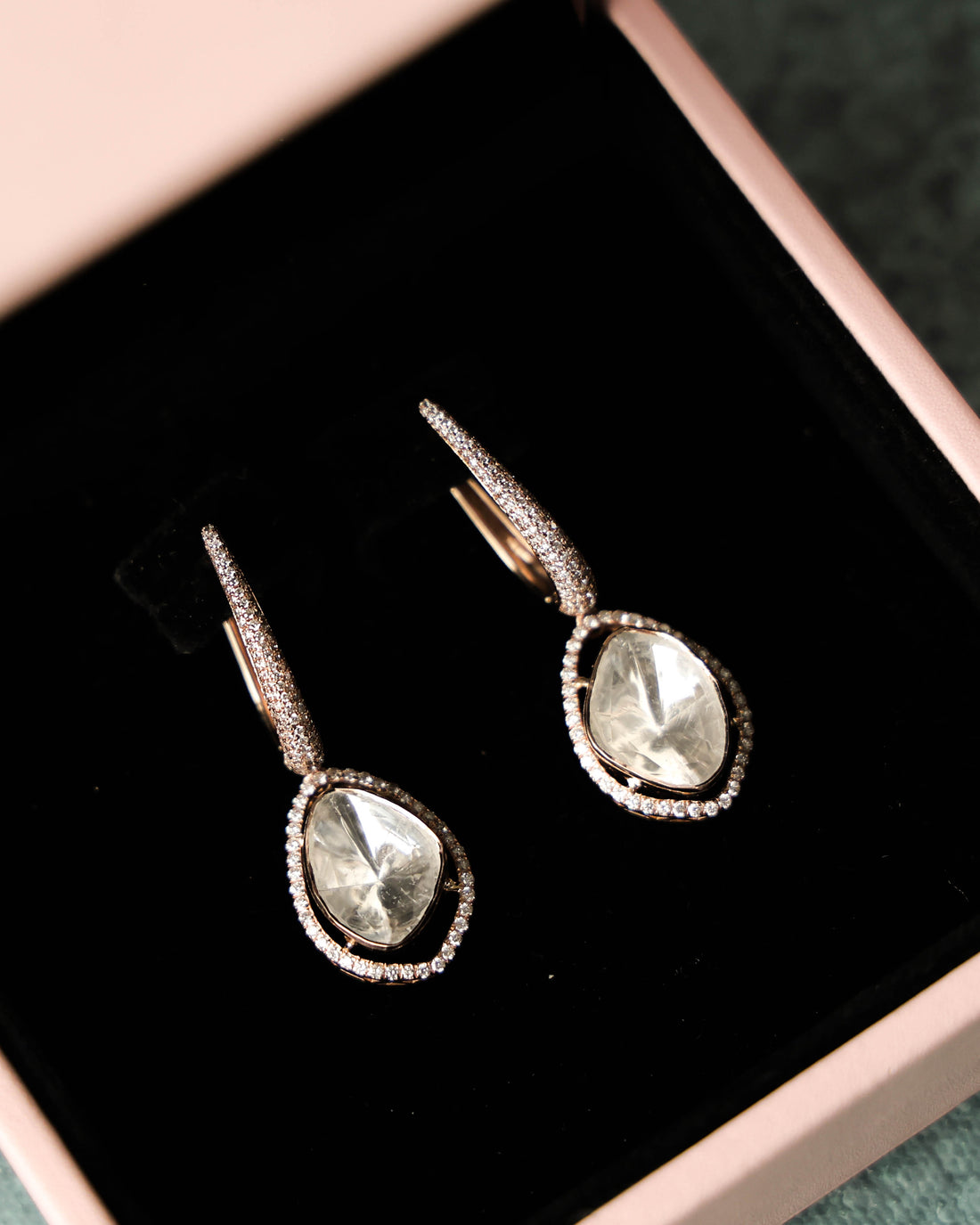 Zeenal Polki And Diamond Long Earrings