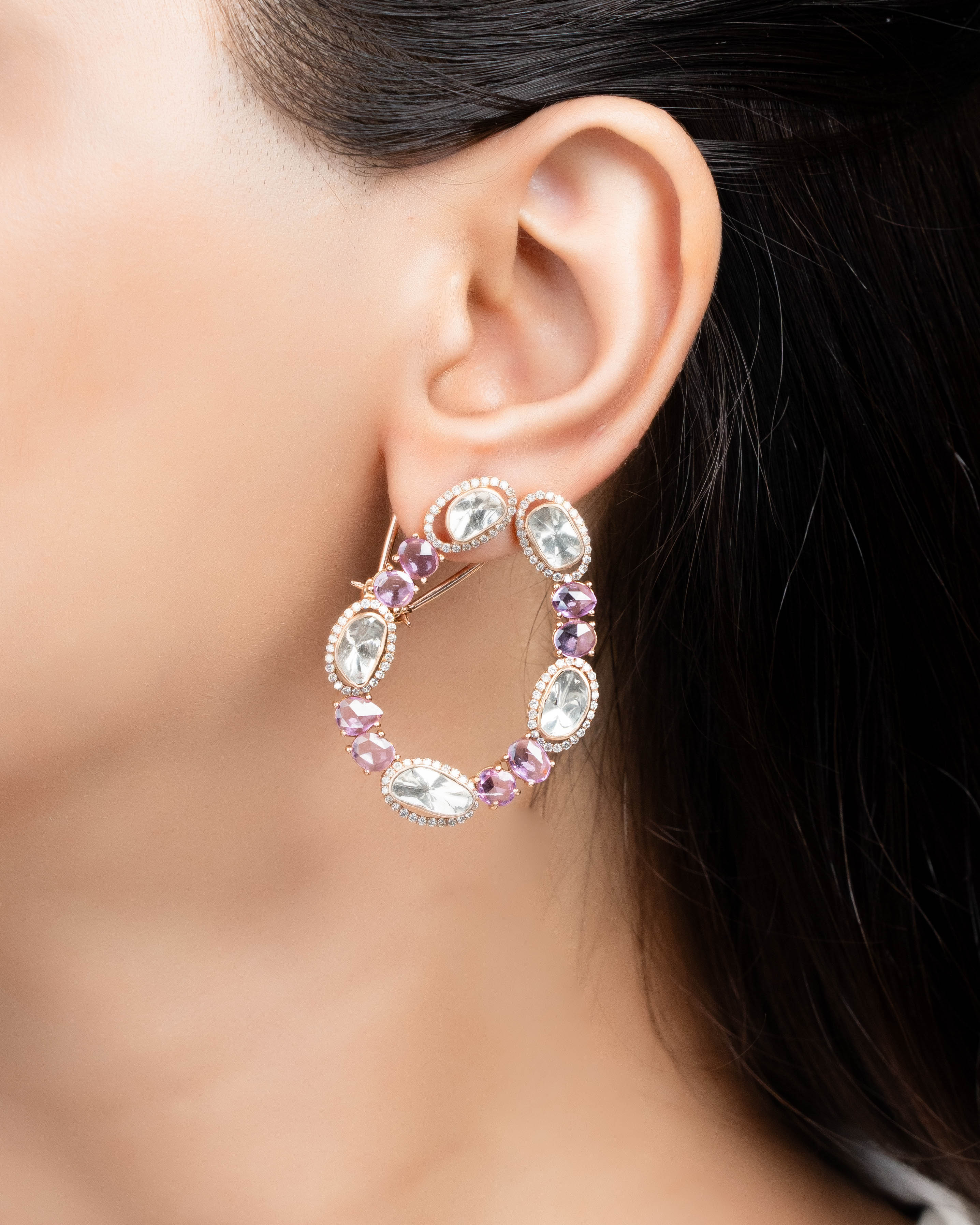 Nehya Polki And Diamond Long Earrings