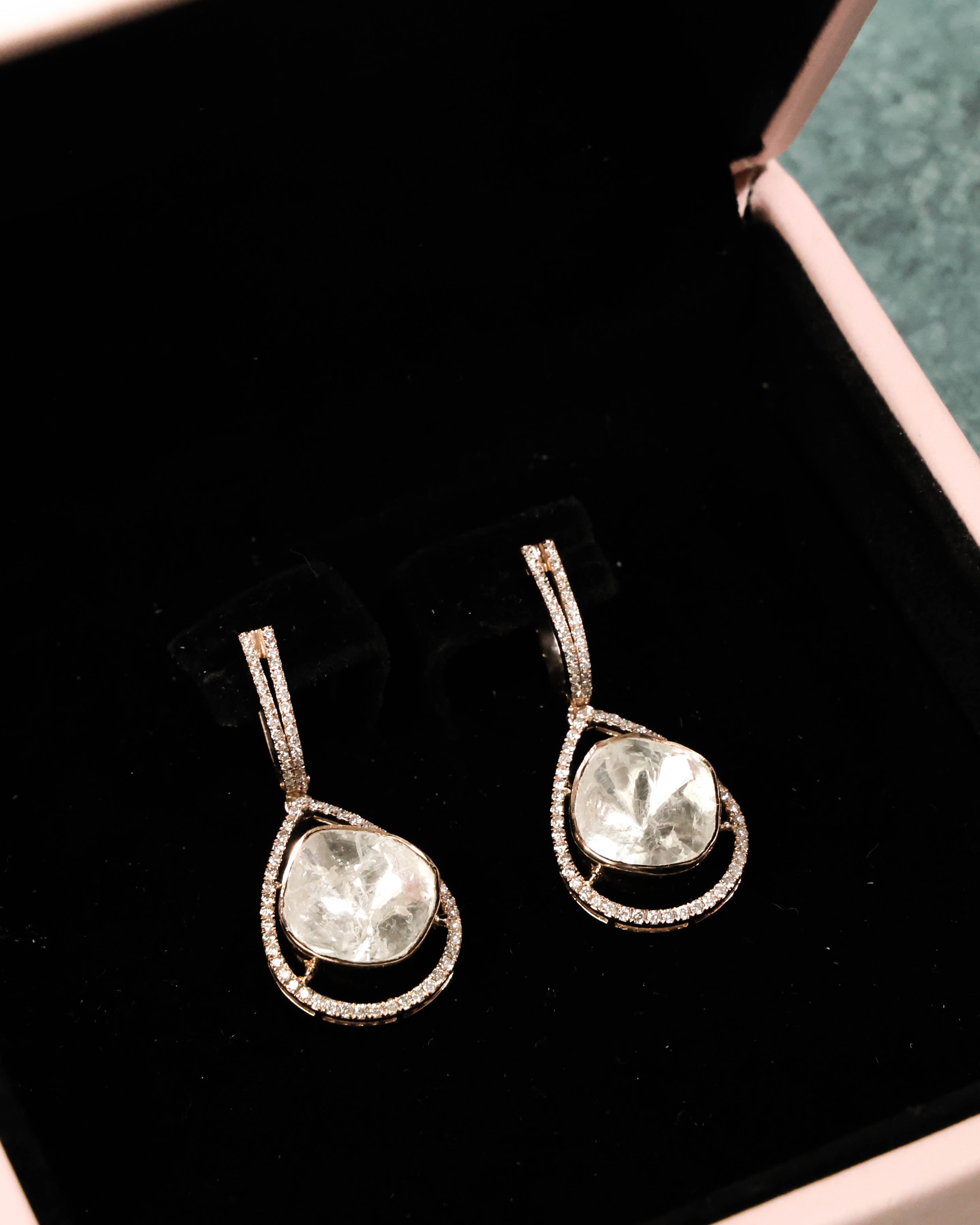 Zeena Polki And Diamond Long Earrings