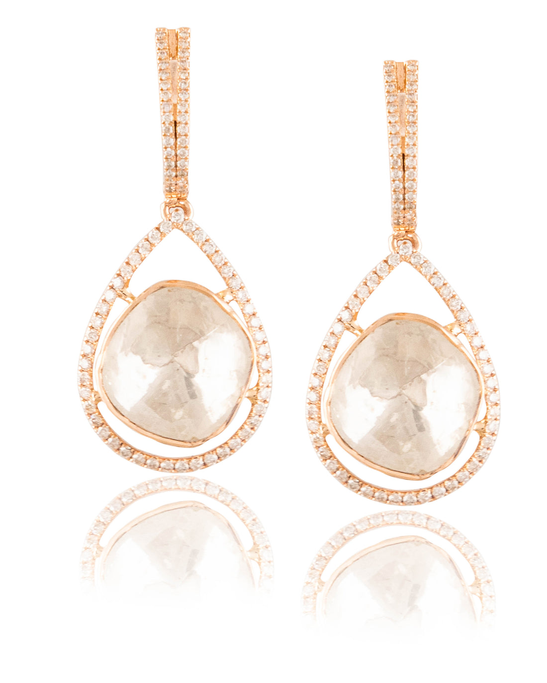 Zeena Polki And Diamond Long Earrings