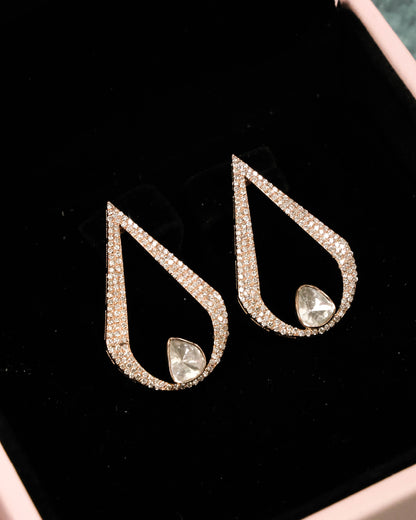 Zaira Polki And Diamond Long Earrings