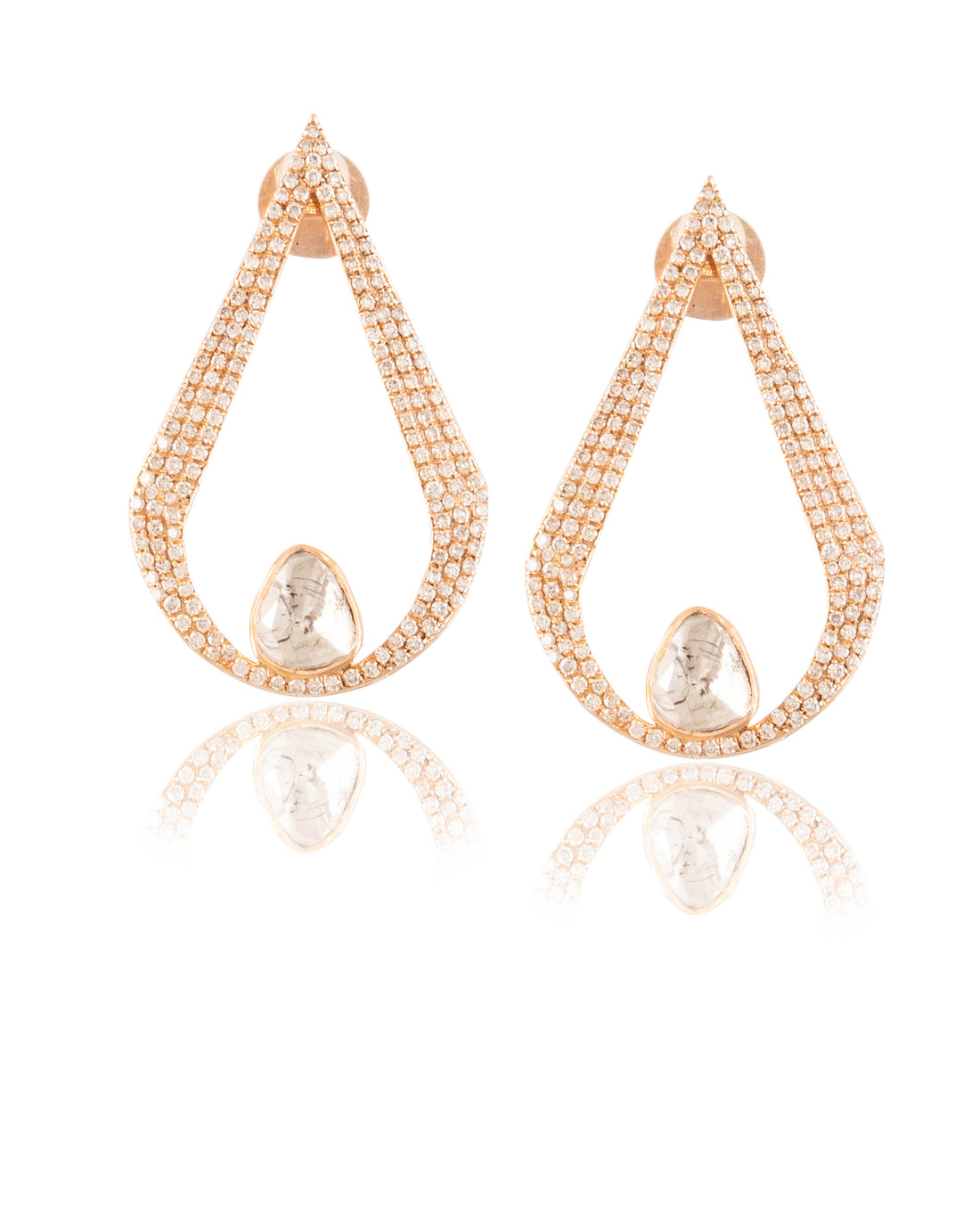 Zaira Polki And Diamond Long Earrings