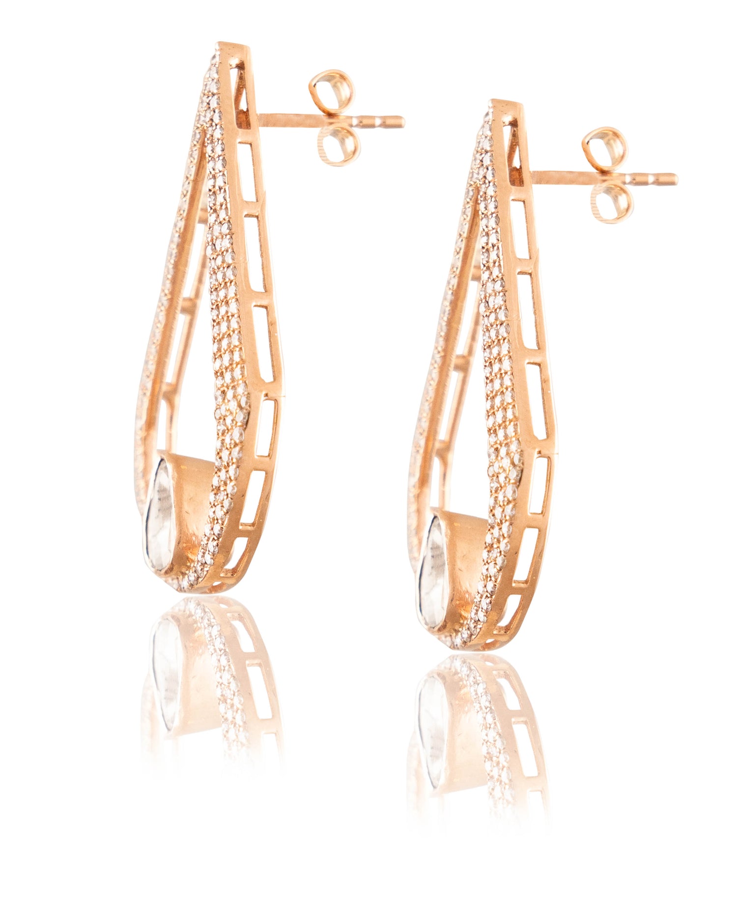 Zaira Polki And Diamond Long Earrings