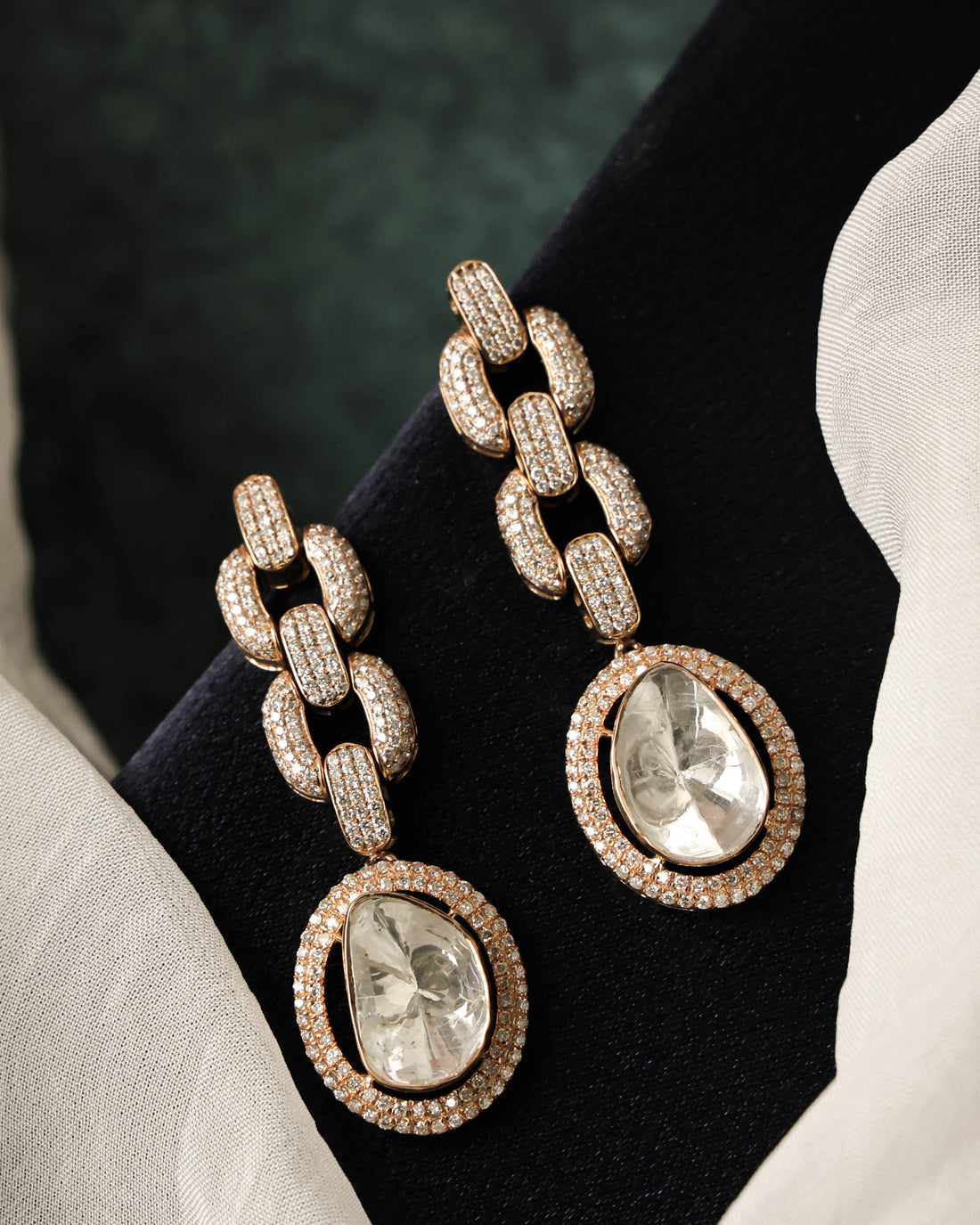 Roohi Polki And Diamond Long Earrings