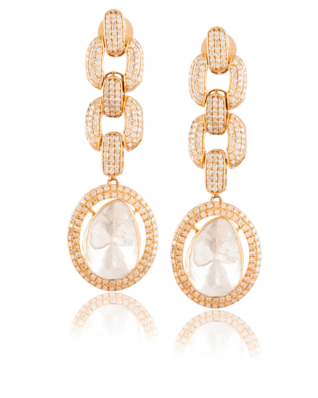 Roohi Polki And Diamond Long Earrings