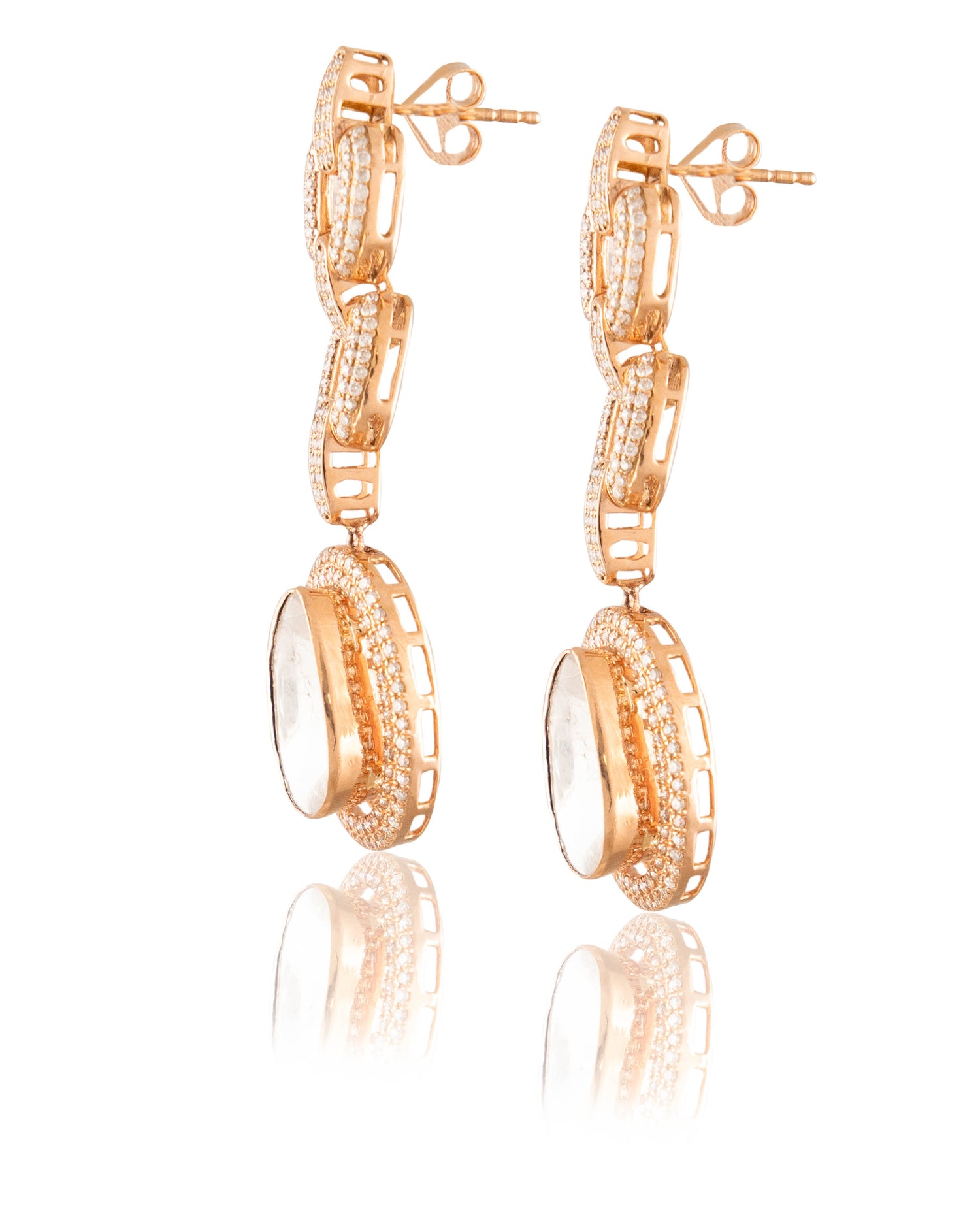 Roohi Polki And Diamond Long Earrings