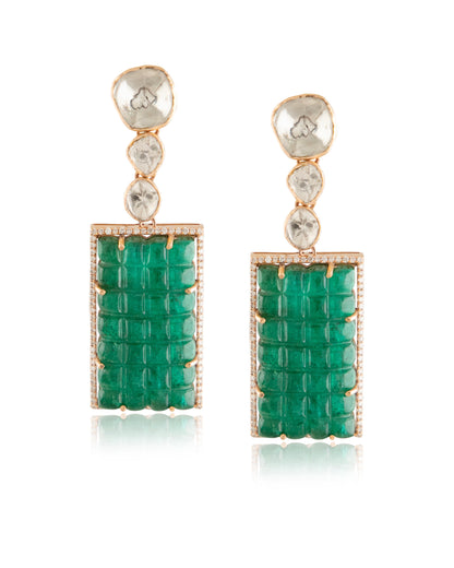 Shivakshi Polki And Diamond Long Earrings