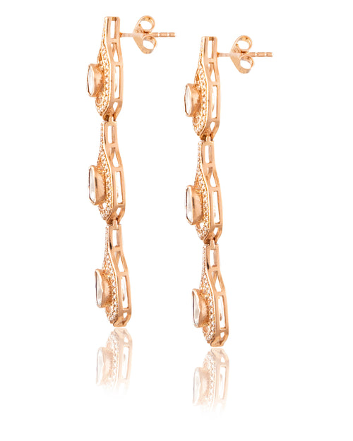 Riddhi Polki And Diamond Long Earrings