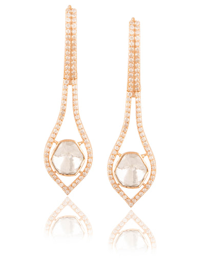 Kanishka Polki And Diamond Long Earrings