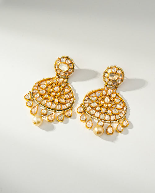 Jagruti Jadau Polki Long Earrings