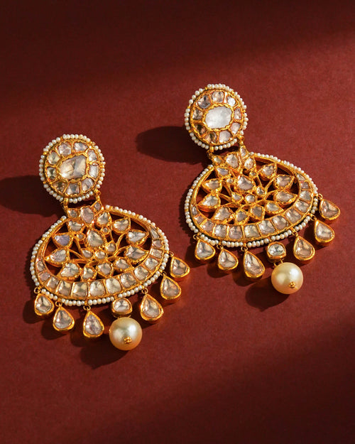 Jagruti Jadau Polki Long Earrings - NO ORDERS