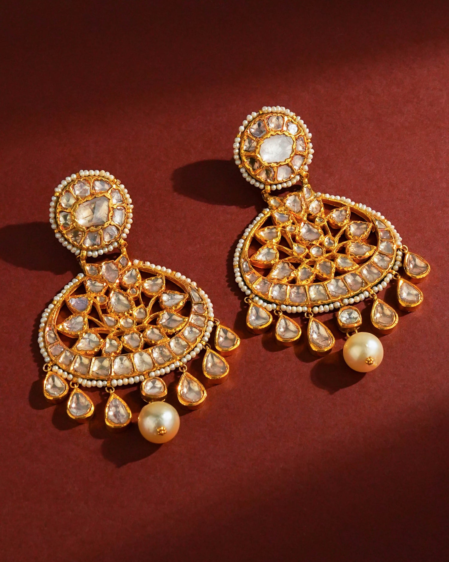 Jagruti Jadau Polki Long Earrings - NO ORDERS