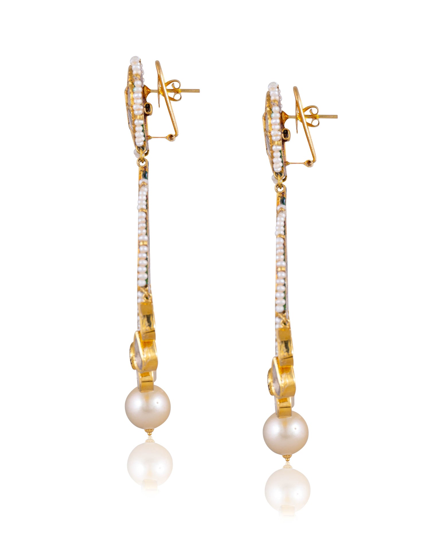 Jagruti Jadau Polki Long Earrings - NO ORDERS