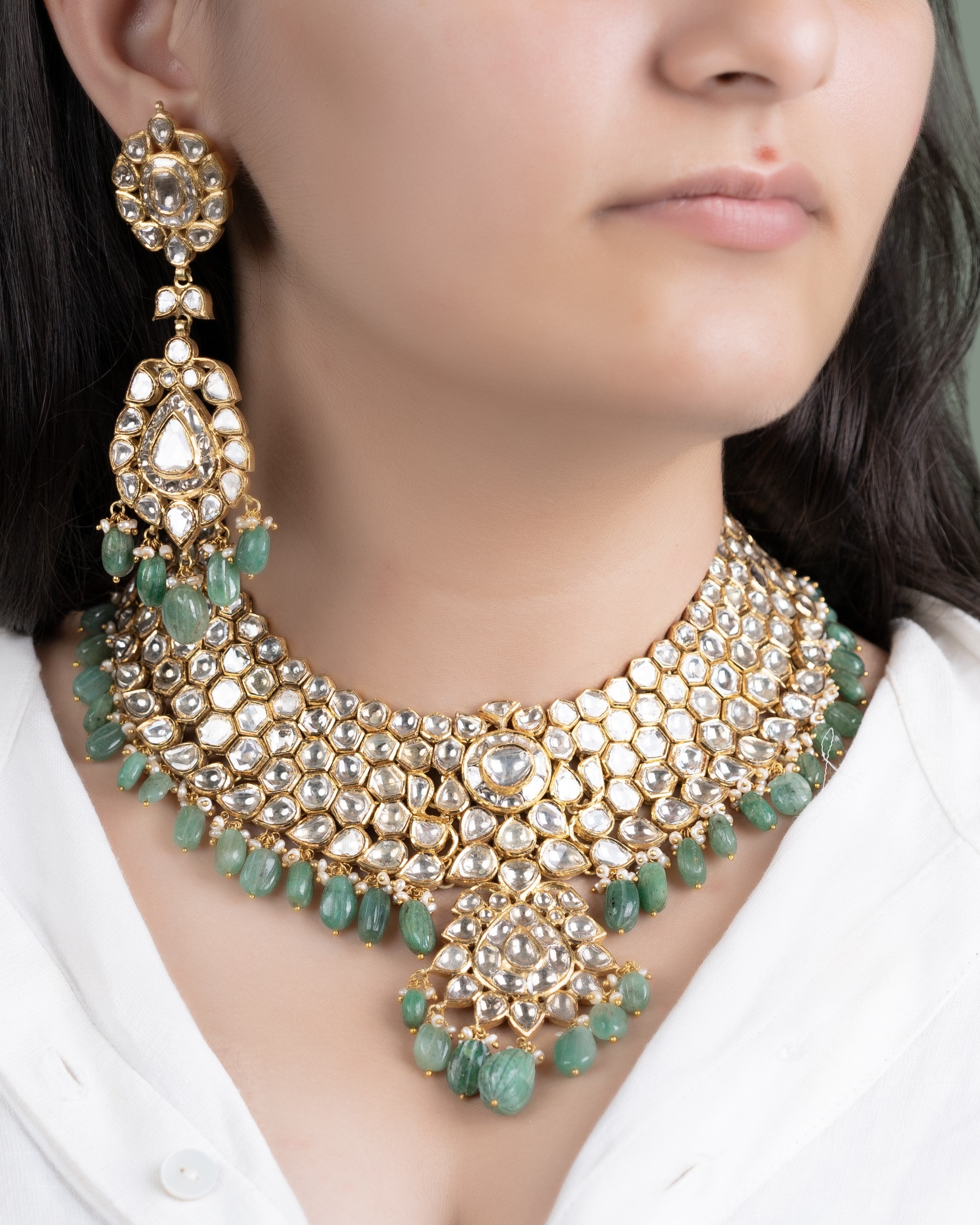 Suhana Polki Long Earrings - NO ORDERS