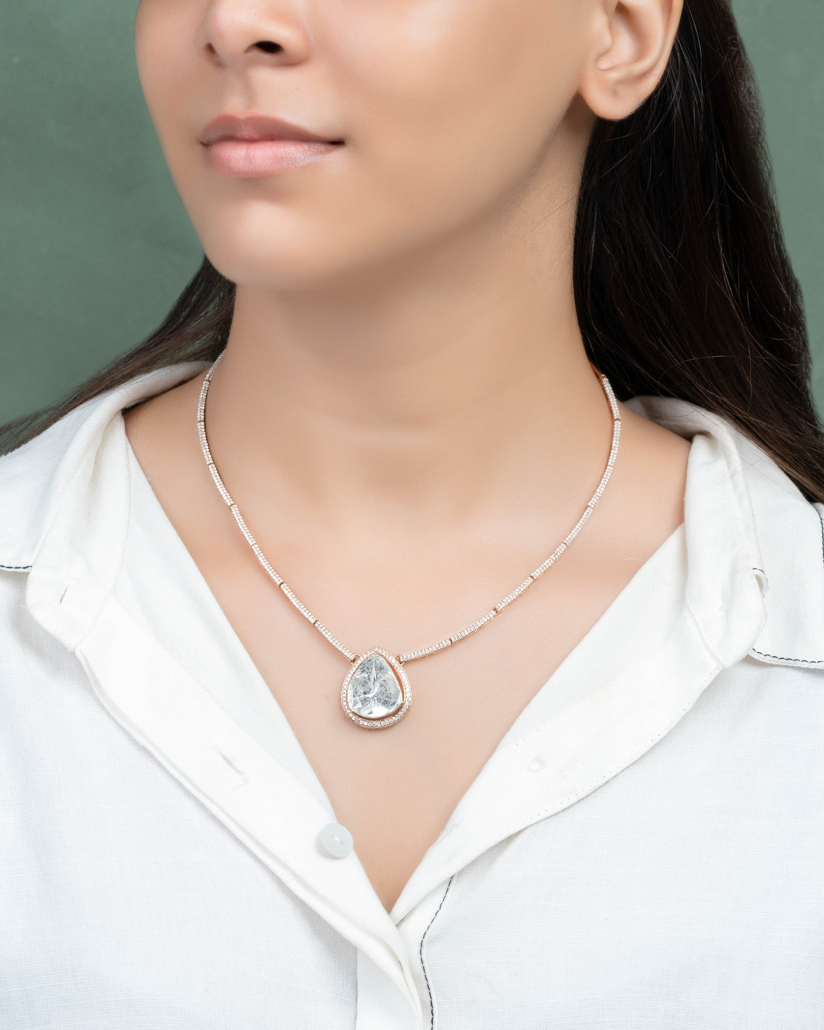 Gurleen Polki And Diamond Pendant