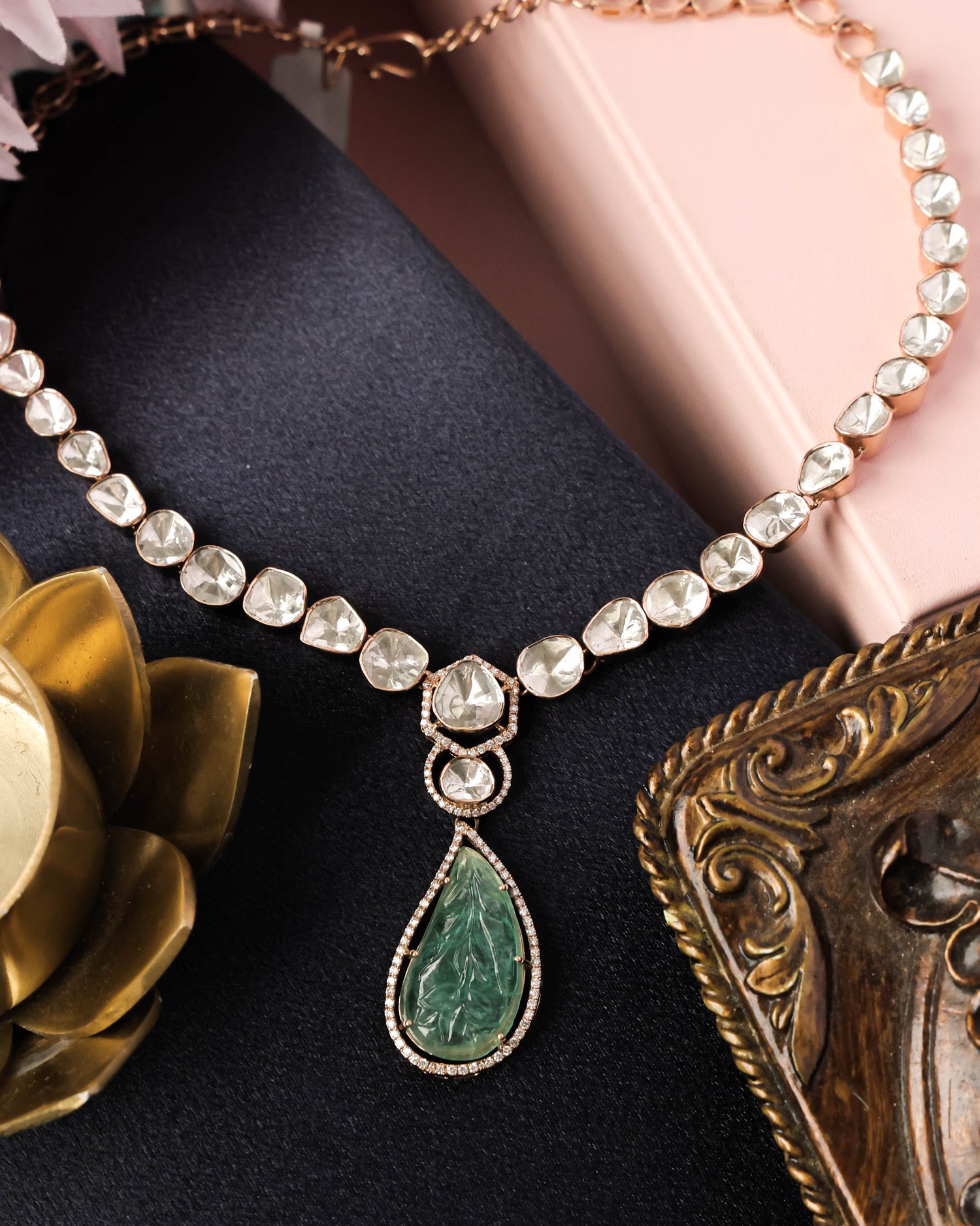 Shreya Polki And Diamond Pendant – Tyaani Jewellery Private Limited