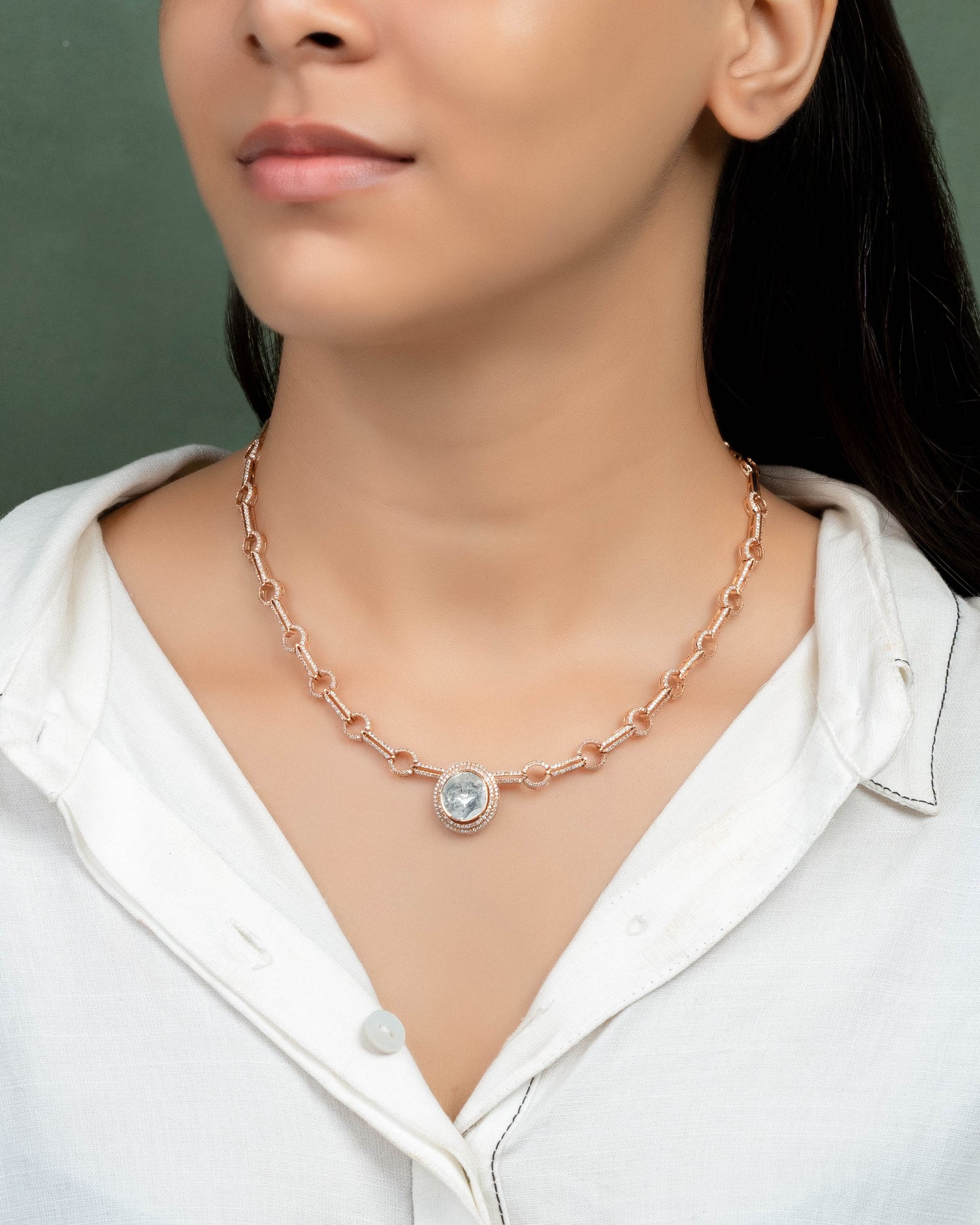 Mitali Polki And Diamond Necklace