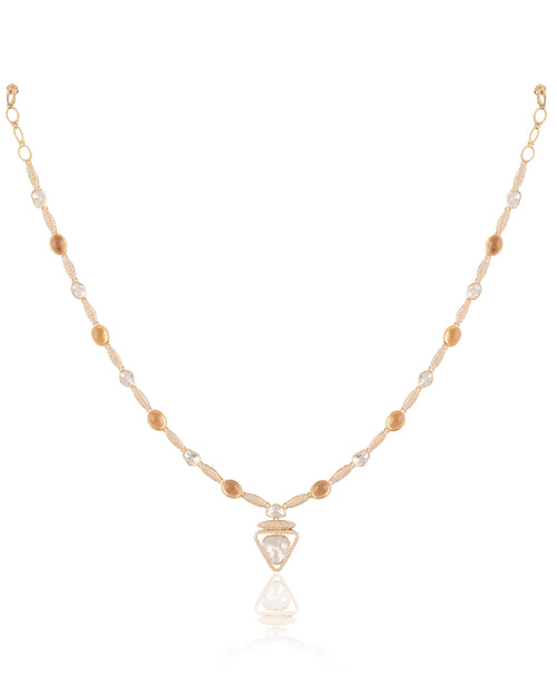 Mishika Polki And Diamond Necklace