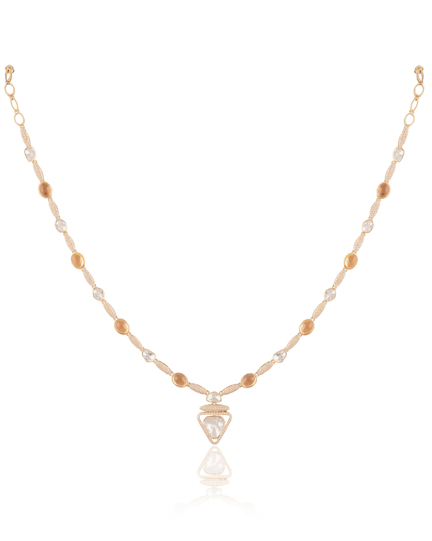 Mishika Polki And Diamond Necklace