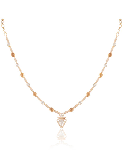 Mishika Polki And Diamond Necklace