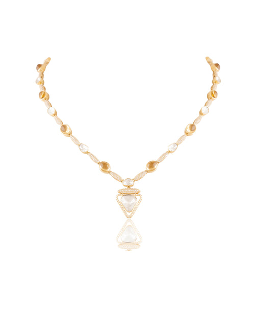 Mishika Polki And Diamond Necklace