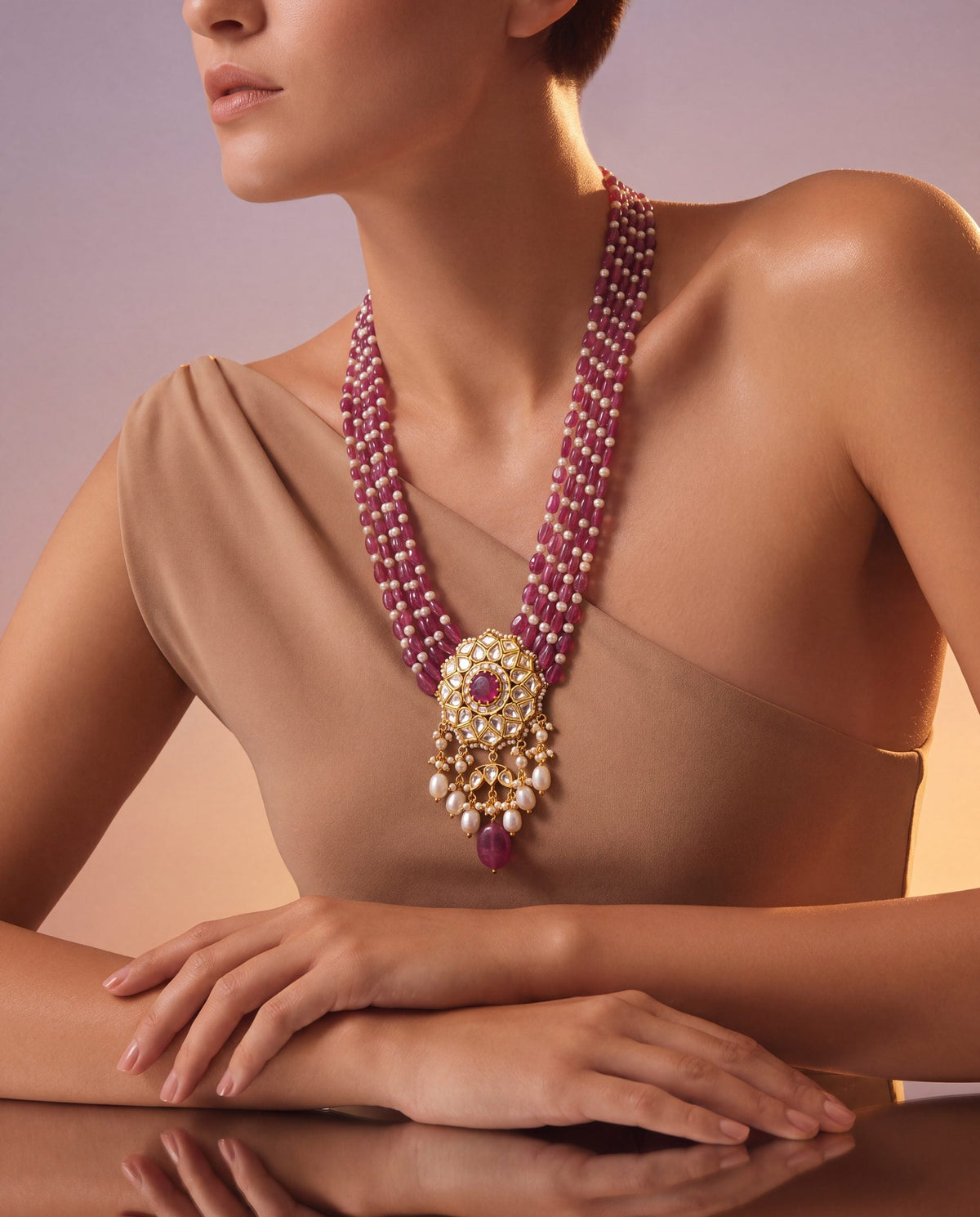 Jeena Polki Bead Pendant