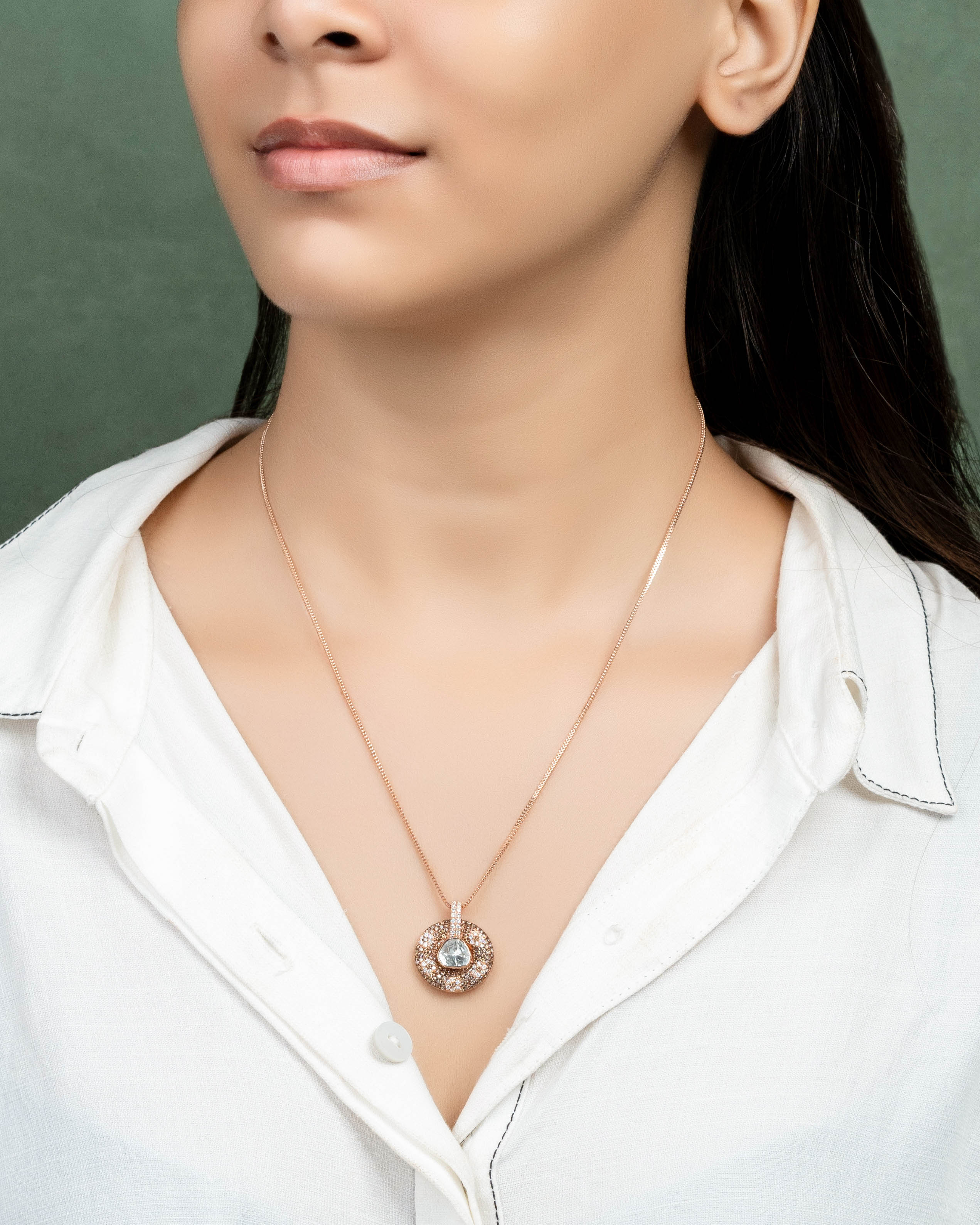 Zareen Polki And Diamond Pendant