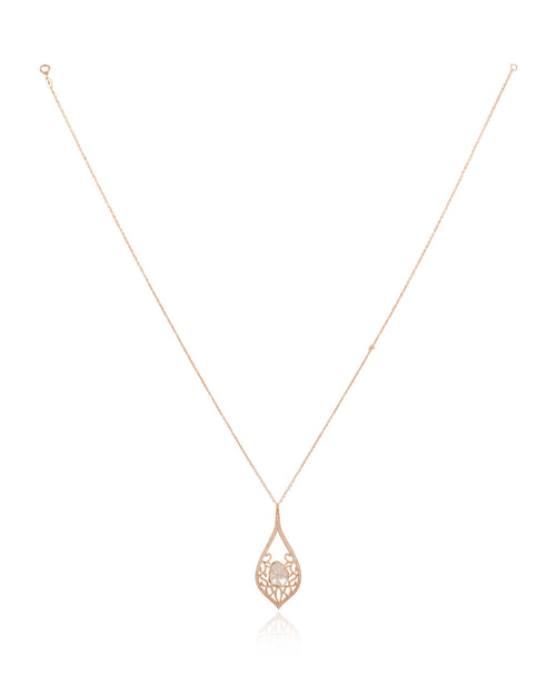 Shaina Pendant And Shyla Long Earrings Polki And Diamond Set