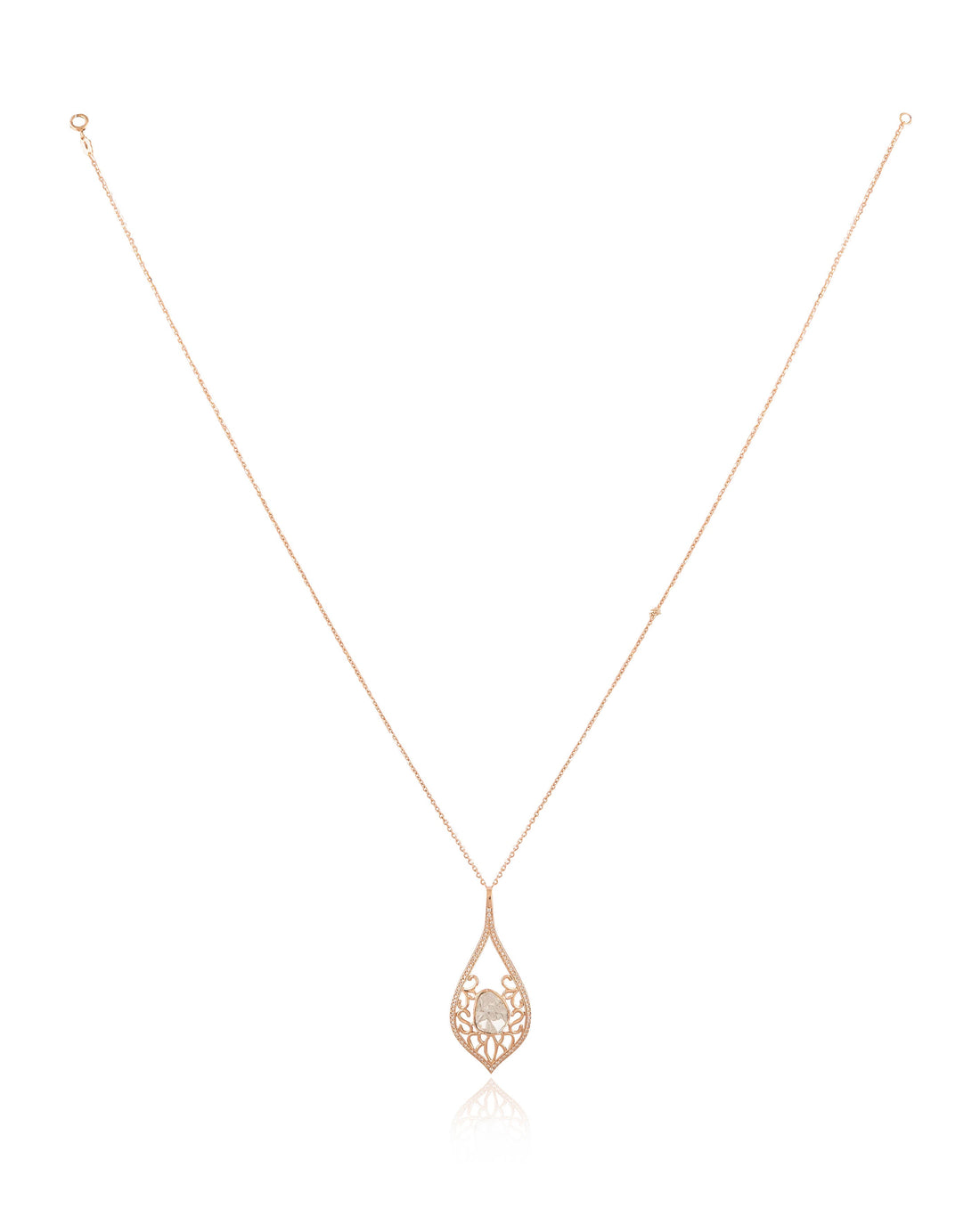 Shaina Pendant And Shyla Long Earrings Polki And Diamond Set