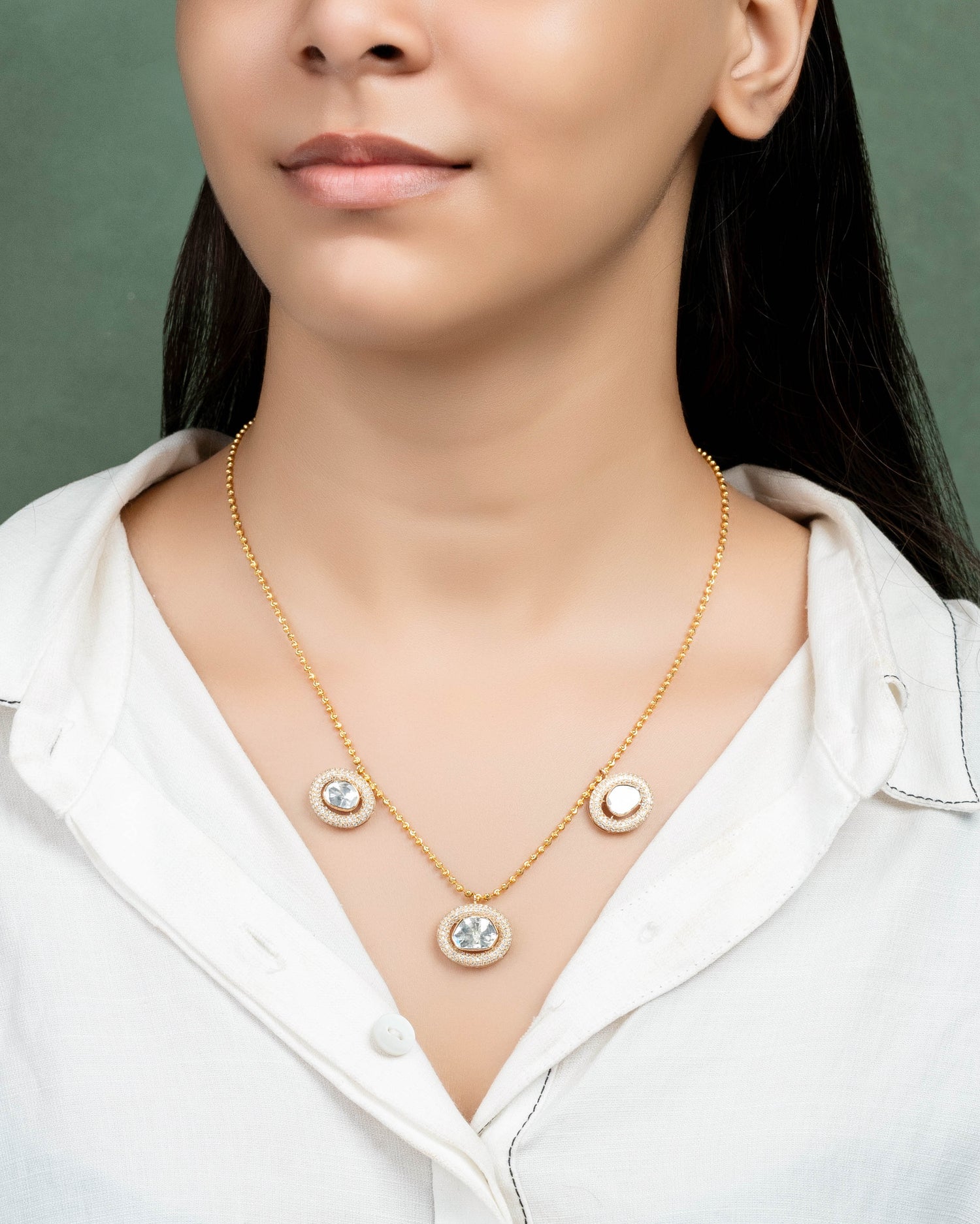 Aamna Polki And Diamond Necklace