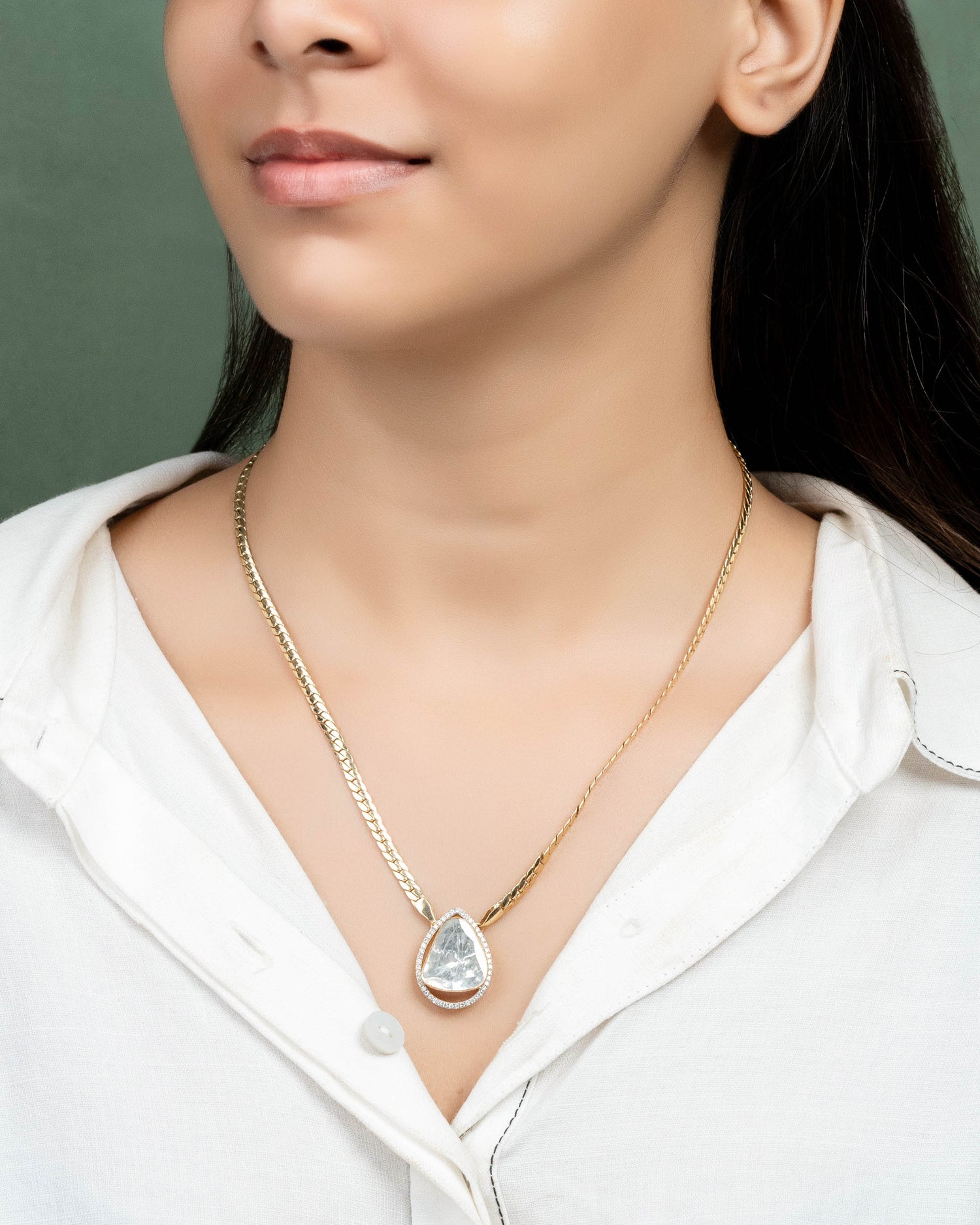 Manisha Polki And Diamond Pendant