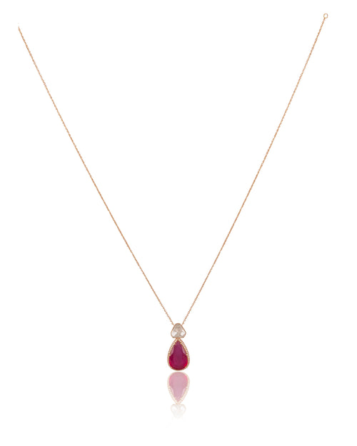 Ikra Pendant And Laiza Long Earrings Polki And Diamond Set