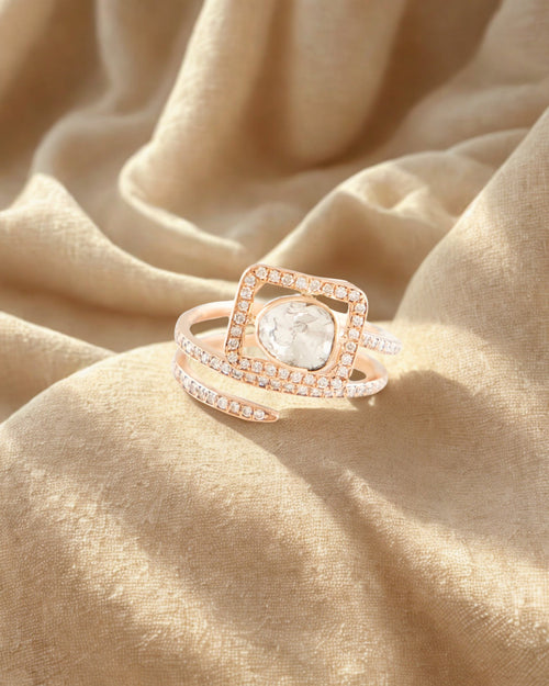 Samreen Polki And Diamond Ring