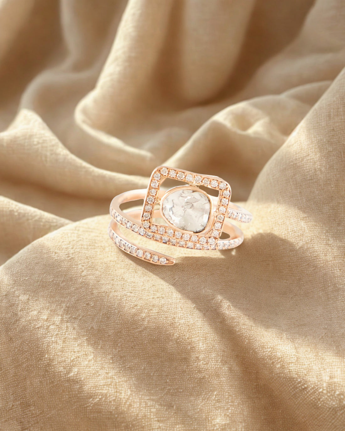 Samreen Polki And Diamond Ring