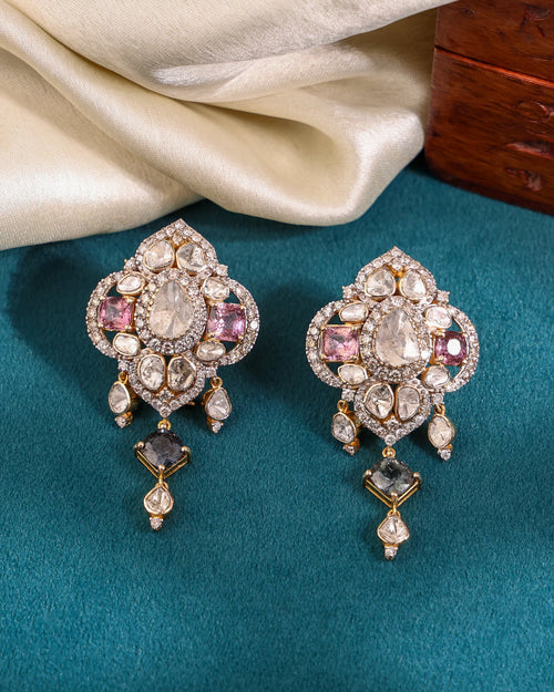 Zelda Polki And Diamond Long Earrings