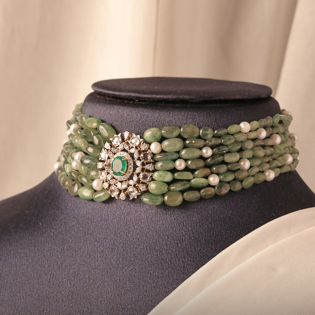 Natural Diamond Bead Choker