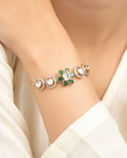 Nishta Polki And Diamond Minimal Bracelet